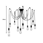 Multi-light ceiling lamp Merdine black metal - Слика 2