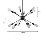 Multi-light ceiling lamp Ponile black metal 100x110cm - Слика 2