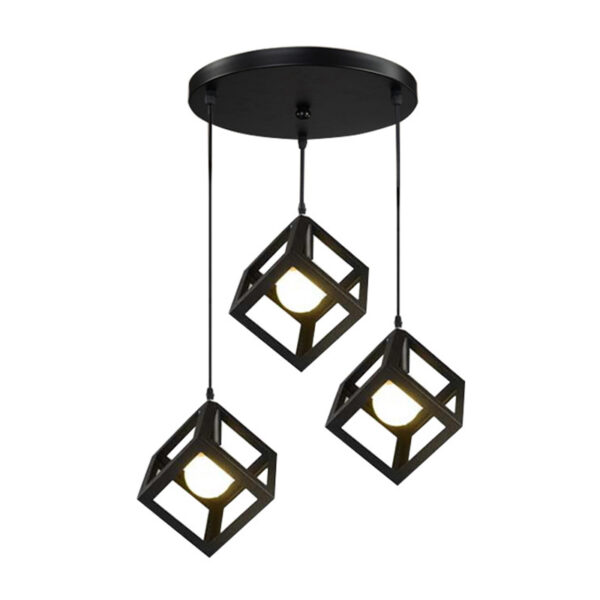Three-light ceiling lamp Kibe I black metal 48x28cm
