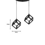 Two-light ceiling lamp Kibe II black metal 48x28cm - Слика 2