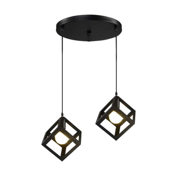 Two-light ceiling lamp Kibe II black metal 48x28cm