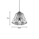 Ceiling lamp Uamlen black metal 40x35cm - Image 2