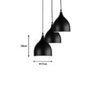Three-light ceiling lamp Perce II black metal 30x17x120cm - Image 2
