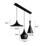 Ceiling lamp Latren I black-gold metal 84x30x100cm - Слика 2