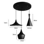 Ceiling lamp Latren II black-gold metal 50x50x100cm - Image 2