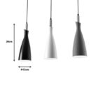Eracile three-light ceiling lamp black-white-grey metal 70x38cm - Image 2