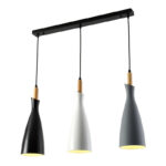 Тросветилна таванска светилка Eracile црно-бело-сив метал 70x38 см