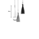 Three-light ceiling lamp Eracile I black-white-grey metal 30x30x138cm - Image 2