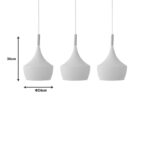 Three-light ceiling lamp Eracile II white metal 84x36cm - Image 2