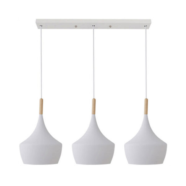 Three-light ceiling lamp Eracile II white metal 84x36cm