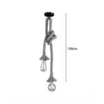 Two-light ceiling lamp Ropily I natural metal-rope D2x100cm - Image 2