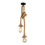 Two-light ceiling lamp Ropily I natural metal-rope D2x100cm