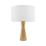 Столна ламба Конте беж-природна боја дрво-ткаенина Φ25x35 см