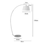 Glinze floor lamp white metal 90x38x180cm - Слика 3