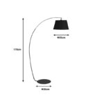 Glinze floor lamp black metal 90x38x170cm - Слика 2