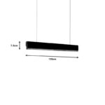 Ceiling lamp Rafmole led black metal-wood 120x7.5cm - Слика 3