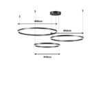 Ceiling lamp Premele led black metal D120x150cm - Слика 2