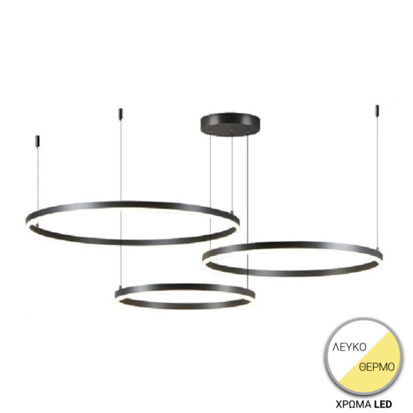 Таванска светилка Premele LED црна метална D120x150cm