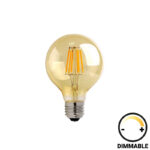 LED lamp G125 Bulb dimmable 8W E27 amber