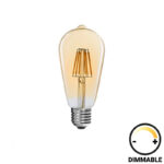 LED lamp ST64 Bulb dimmable 8W E27 amber
