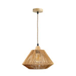 Single-light ceiling lamp Ligua metal-rope in natural shade Φ30x22cm