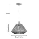 Single-light ceiling lamp Ligua metal-rope in natural shade Φ30x22cm - Image 3