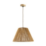 Single-light ceiling lamp Lubuto metal-rope in natural shade Φ34.5x23cm
