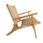 Armchair Crosy teak wood in natural shade 71x81x75cm - Image 3