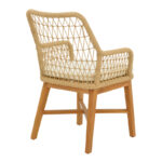 Armchair Elaiza pakoworl teak wood and pe rope in natural-beige shade with cushion 58x60x90cm - Image 2