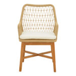 Armchair Elaiza pakoworl teak wood and pe rope in natural-beige shade with cushion 58x60x90cm - Image 4
