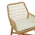 Armchair Elaiza pakoworl teak wood and pe rope in natural-beige shade with cushion 58x60x90cm - Image 6