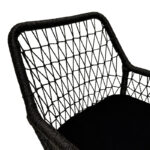 Armchair Elaiza teak wood and synthetic rope in natural-black shade with cushion 58x60x90cm - Слика 6