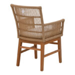 Inca armchair teak wood and pe rope in natural-beige shade with cushion 60x61x90cm - Image 2