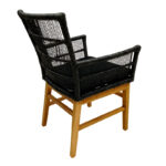 Inca armchair teak wood and synthetic rope in natural-black shade with cushion 60x61x90cm - Image 2