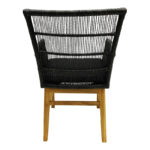 Inca armchair teak wood and synthetic rope in natural-black shade with cushion 60x61x90cm - Image 5