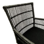 Inca armchair teak wood and synthetic rope in natural-black shade with cushion 60x61x90cm - Image 6