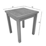 Noly teak wood beach table in natural shade 40x40x45cm - Слика 6
