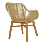 Kalie armchair teak wood and pe rope in natural-beige shade with cushion 60x61x80cm - Image 2