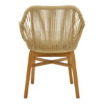 Kalie armchair teak wood and pe rope in natural-beige shade with cushion 60x61x80cm - Image 5