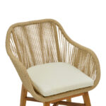 Kalie armchair teak wood and pe rope in natural-beige shade with cushion 60x61x80cm - Image 6
