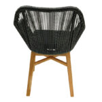 Kalie armchair teak wood and synthetic rope in natural-black shade with cushion 60x61x80cm - Image 5