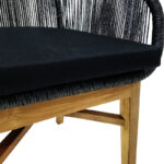 Kalie armchair teak wood and synthetic rope in natural-black shade with cushion 60x61x80cm - Image 6