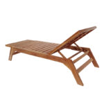 Deckchair Melop teak wood in natural shade 200x70x35cm - Слика 2