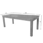 Table Wooly teak wood in natural shade 220x90x75cm - Слика 6