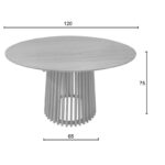 Kenda mindi wood table in natural shade D120x75cm - Слика 6