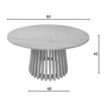 Kenda mindi wood coffee table in natural shade D80x45cm - Слика 6