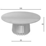 Kenda mindi wood coffee table in natural shade D100x45cm - Слика 6