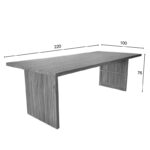 Table Zibra teak wood in natural shade 220x100x75cm - Слика 6