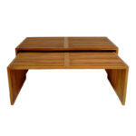 Tinnie table set of 2 teak wood in a natural shade - Image 4