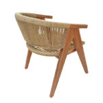 Armchair Wolly teak wood and pe rope in natural shade 60x60x76cm - Image 2
